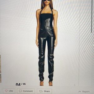 I. AM. GIA. Black faux leather catsuit Medium unworn